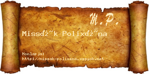 Missák Polixéna névjegykártya